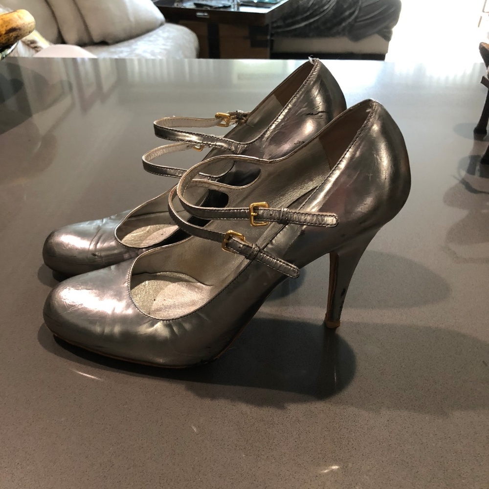 Miu Miu Silver double mary jane heel - Picture 2 of 6